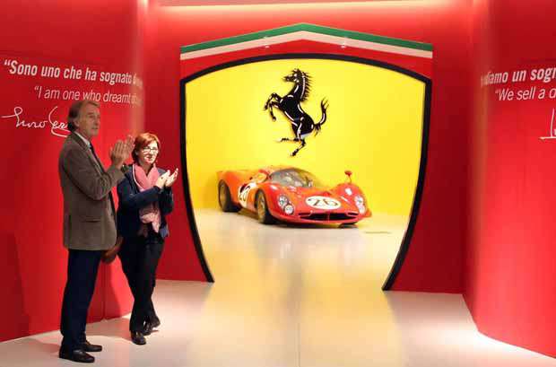 Montezemolo durante la apertura de la exhibición