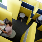 Self-learning rooms offer a learning environment close to workplaces. A balance will be created between retreat possibilities in quiet islands and the possibility for quick communication and networking within the team.