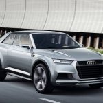 Presentado en el Salón del Automóvil de París de 2012, el Audi Crosslane Coupé adelantó el futuro diseño de los modelos Q, con una nueva parrilla Singleframe tridimensional y un innovador sistema de propulsión que anticipaba la actual ofensiva de Audi con su nueva de vehículos híbridos enchufables PHEV.