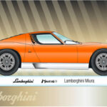 El Lamborghini Miura es considerado por muchos como el primer superdeportivo moderno. Su motor central, perfil bajo y líneas elegantes marcaron un antes y un después en el diseño automotriz.